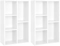 VASAGLE Set of 2 Bookshelves, 5 Cubes, 19.7 x 9.4 x 31.5 Inches