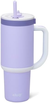 Ello Oasis 30oz Insulated Stainless Steel Tumbler with Straw,Twilight Blush