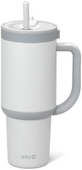 Ello Oasis 30oz Insulated Stainless Steel Tumbler with Straw, Grayscale