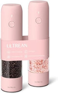 Ultrean Electric Salt and Pepper Grinder Set, Rechargeable,Pink