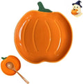Ceramic Spoon Rest for Stove Top, Halloween Pumpkin Cute Spoon Rest for Kitchen Counter, Cooking Spoon Holder for Kitchen Counter, Utensil Rest Spatula Rest Ladle Holder Tong Rest (Orange)
