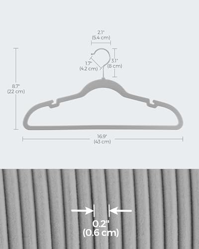 SONGMICS Velvet Hangers 50 Pack, Non-Slip Clothes Hangers, Space-Saving