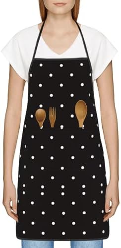 Sigouyinei Waterproof Kitchen Apron For Women Men Soft Bib Work With Pocket