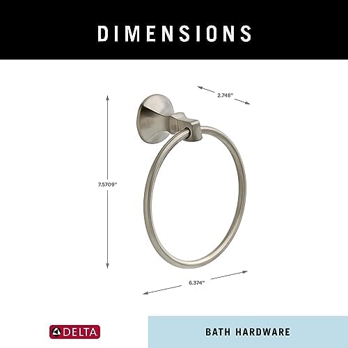 Delta Ashlyn (1-Pack) Hand Towel Holder Brilliance Stainless Steel Towel Racks for Bathroom Wall Round Towel Ring Holder for Bath Towel Hanger for Kitchen, Bathroom Accessories 76446-SS