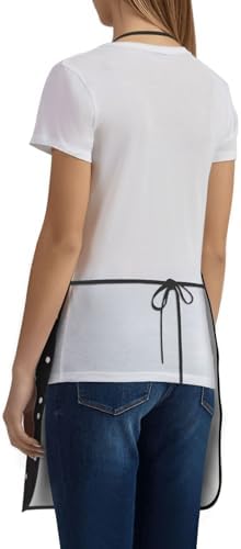 Sigouyinei Waterproof Kitchen Apron For Women Men Soft Bib Work With Pocket