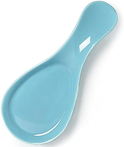 GDCZ Large Porcelain Spoon Rest for Kitchen Stove Top (Turquoise)