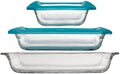 Libbey Baker’s Premium 5 Piece Glass Baking Dish Set, Stackable Casserole Dish with Lid Set, Baking Glassware for Casseroles, Lasagna, Brownies