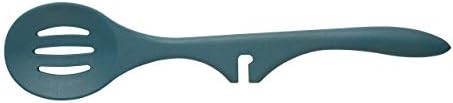 Rachael Ray Kitchen Tools and Gadgets Nonstick Utensils/Lazy Spoonula, Solid and Slotted Spoon, 3 Piece, Marine Blue