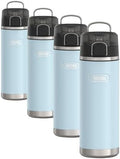 THERMOS ICON SERIES Stainless Steel Water Bottle with Spout - 24 Ounce, Glacier - Vacuum Insulated Water Bottle with Lid (Pack of 4)