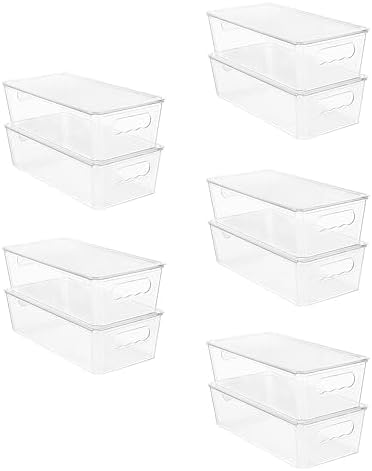 Vtopmart 10pcs Clear Stackable Storage Bins with Lids