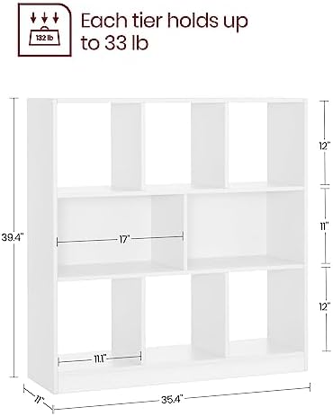 VASAGLE Bookshelf, 8 Cubes Storage Organizer, 35.4 x 11 x 39.4 Inches
