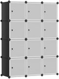 SONGMICS 12 Cube Storage Organizer with doors，Plastic stackable cube shelf