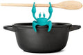 OTOTO Aqua the Crab Silicone Utensil Rest - Silicone Spoon Rest for Stove Top - BPA-Free, Heat-Resistant Kitchen and Grill Utensil Holder - Non-Slip Spoon Holder Stove Organizer and Steam Releaser