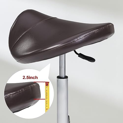 Master Massage Ergonomic Saddle Chair-Saddle Stool- Hydraulic Swivel Rolling Chair-Salon Clinical Tattoo Dentist Clinic Stool, Spas, Salons Stools, Workshop Office-Coffee