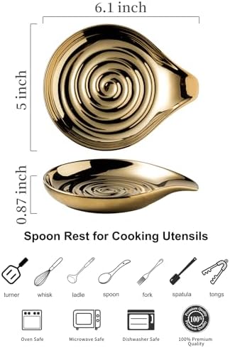 LAUCHUH Ceramic Spoon Rest for Stove Top, Spoon Holder for Countertop