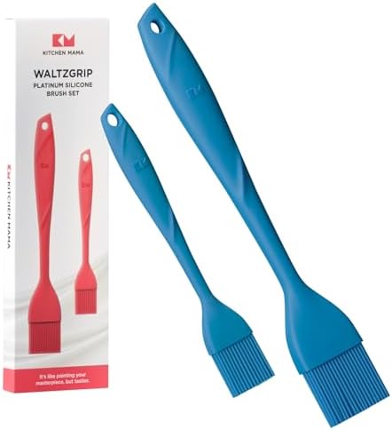 Kitchen Mama WaltzGrip Platinum Silicone Basting Pastry Brush, Blue