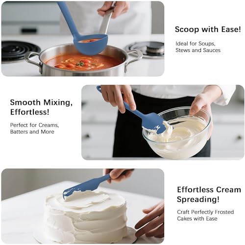 Coukre Silicone Kitchen Cooking Utensils Set, Heat Resistant, 14-Piece