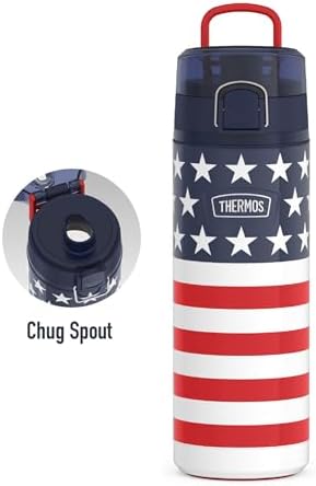 THERMOS ICON SERIES, Stainless Steel Water Bottle with Spout - 24 Ounce, American Flag - Vacuum Insulated Water Bottle with Lid