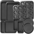 KOOMADE 10PCS Nonstick Baking Pans Set - Bakeware Sets for Cooking, Oven and Dishwasher Safe, Non Toxic, Includes Cookie Sheets for Baking, Muffin Pan, Bread Pan, Cake pan, Loaf Pan Roasting Pan Black