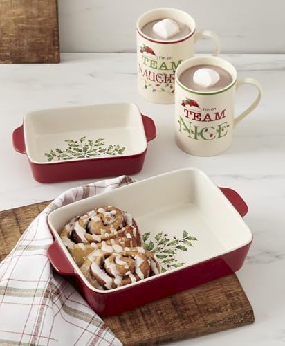 Lenox Holiday Stoneware Small Rectangular Christmas Baking Dish