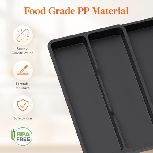 Lifewit Utensil Organizer for Kitchen Drawer, Expandable Cooking Tray