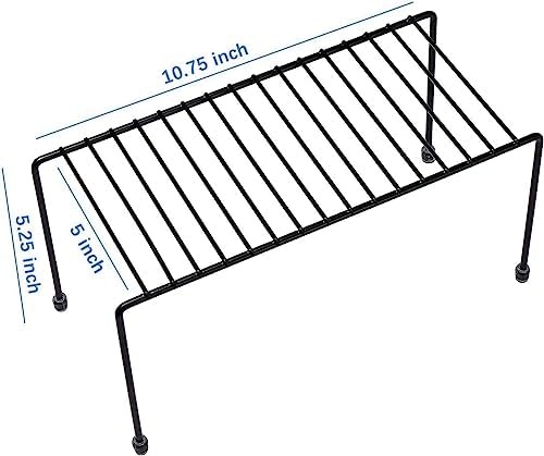 SIBAO Kitchen Shelves, Cabinet Organization Mini Storage Shelf, Storage Rack Organizer for Kitchen, Fridge, Cabinet, Bathroom (Black 6)
