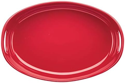 Rachael Ray Stoneware Bubble and Brown Oval Baker, 4.5-Quart, Red