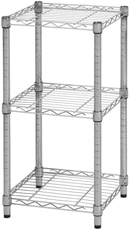 Honey-Can-Do 3-Tier Stackable Chrome Wire Shelf, 200 lb/Shelf, 15x14x30 in