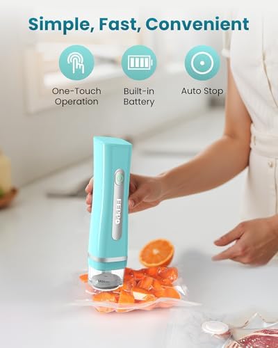 FEPPO Vacuum Sealer for Food with Visible Water Tank, 30 Reusable Bags