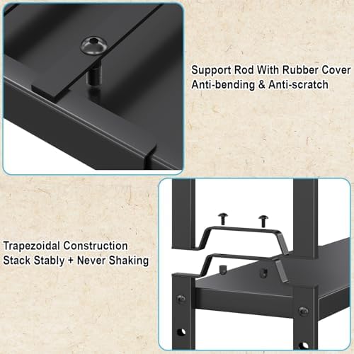 Narrow Expandable Cabinet Shelf Organizer 5.51" Width, Kitchen Counter Storage Shelves Spice Racks, Small Cupboard Countertop Tabletop Shelves Organizers, Expandable Adjustable Stackable, Load 30LBS