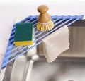Tomorotec Triangle Roll Up Dish Drying Rack with Silicone Coating, Blue
