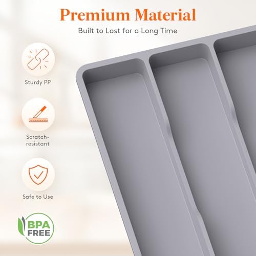 Lifewit Utensil Organizer for Kitchen Drawer, Expandable Cooking Tray