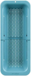 BLUE GINKGO Over the Sink Colander Strainer Basket - Wash Vegetables and Fruits, Drain Cooked Pasta and Dry Dishes - Extendable - New Home Kitchen Essentials (7.9 W x 14.5-19.5 L x 2.75 H) - Teal