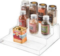 iDesign Recycled Plastic 3-Tier Spice Rack, The Linus Collection – 8.8" x 10.1" x 3.5”, Clear