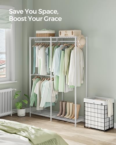 SONGMICS Closet Organizers and Storage, Clothes Rack with Shelves