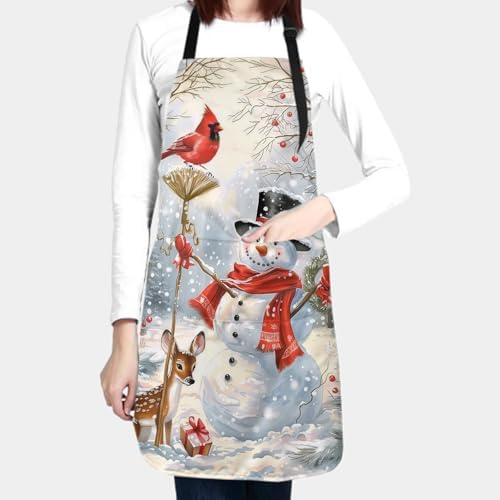 Giwawa Apron Unisex Resistant 33 x 28 inches with 2 Pockets Cooking Kitchen Aprons Suitable for BBQ Grill Drawing Haircut