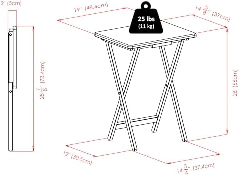 Winsome Alex Set of 2 Foldable Snack Tables, Oyster Gray