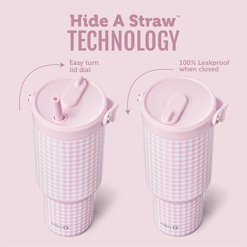 Ello Oasis Go+ 26oz Insulated Stainless Steel Tumbler with Straw, Pink