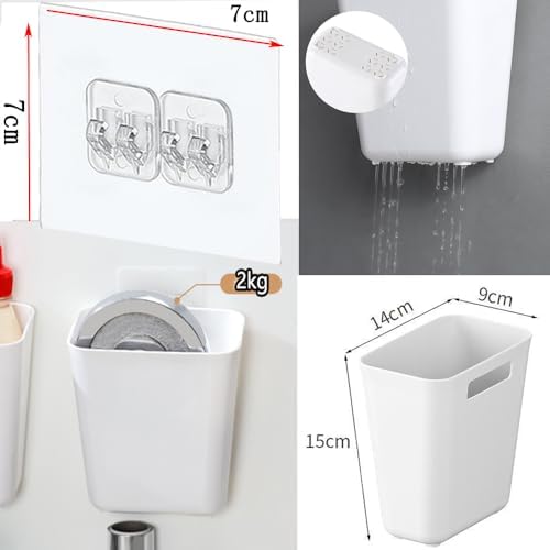 4 Piece Kitchen Cabinet Door Storage Box,Self Adhesive Wall Mounted Storage Box,Wardrobe/Bathroom/Refrigerator Small Items Organizer (Pack of 2)
