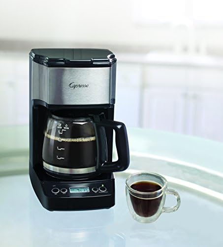 Capresso 5-Cup Mini Drip Coffee Maker, Black and Stainless Steel 4426.01 5 Cup Replacement Carafe, Clear