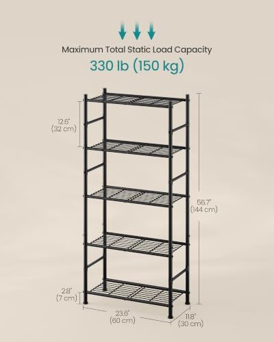 SONGMICS 5-Tier Shelving Unit, Steel Wire Storage Rack