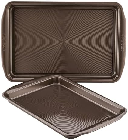 Circulon Bakeware Nonstick Cookie Pan Set, Cookie Sheets for Baking, 2-Pieces, Chocolate Brown