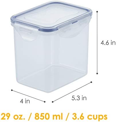 (Pack of 2) Lock & Lock Rectangle Tall Food Storage Container 28.74-oz / 3.59-cup