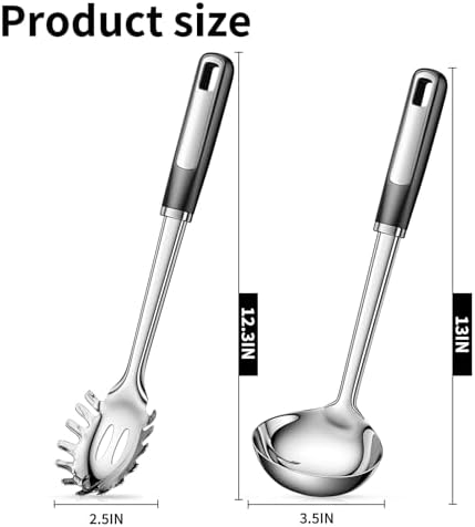 Stainless Steel Ladle and Pasta Server Set