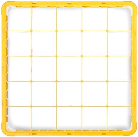 Carlisle FoodService Products OptiClean 25 Compartment Divided Glass Rack Extender for Commercial Dishwashers – Height Extender for Stemware, 3.54" x 3.54" Compartments, Yellow, (Pack of 6)