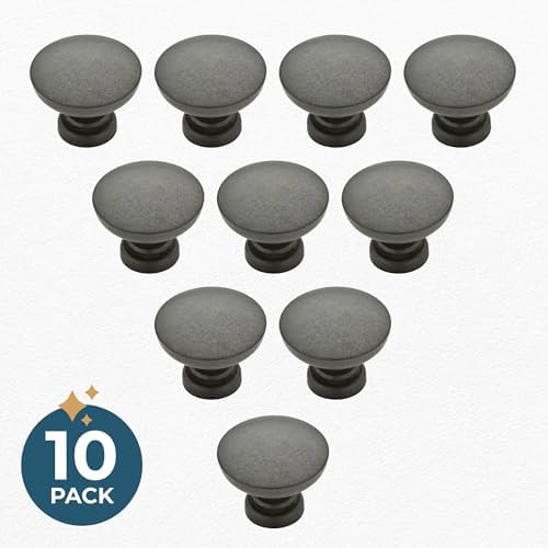 Franklin Brass - Fulton Soft Iron Round Cabinet Knobs 1-3/16" Easy Install, Durable Hardware for Drawers, Dresser, Kitchen Cabinet Doors, and Furniture (10-Pack)