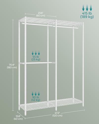 SONGMICS Closet Organizers and Storage, Clothes Rack with Shelves