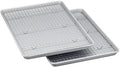 Amazon Basics Ceramic Nonstick Baking Sheets & Cooling Rack Set, Dishwasher Safe, Oven Safe, Half Sheet Size, Gray, 2-Pack