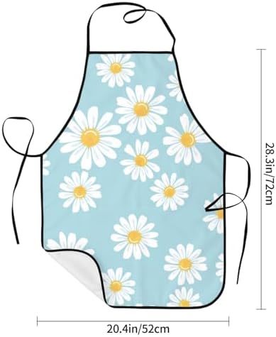 Sigouyinei Waterproof Kitchen Apron For Women Men Soft Bib Work With Pocket