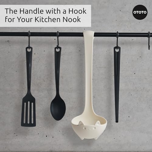 OTOTO Katie Cat Soup Ladle - Halloween Gifts Black, Gothic Gifts, Spooky Gift, Funny Kitchen Gadgets (Katie Cat, White)